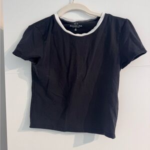 Abercrombie & Fitch Black Fitted Ribbed T-Shirt